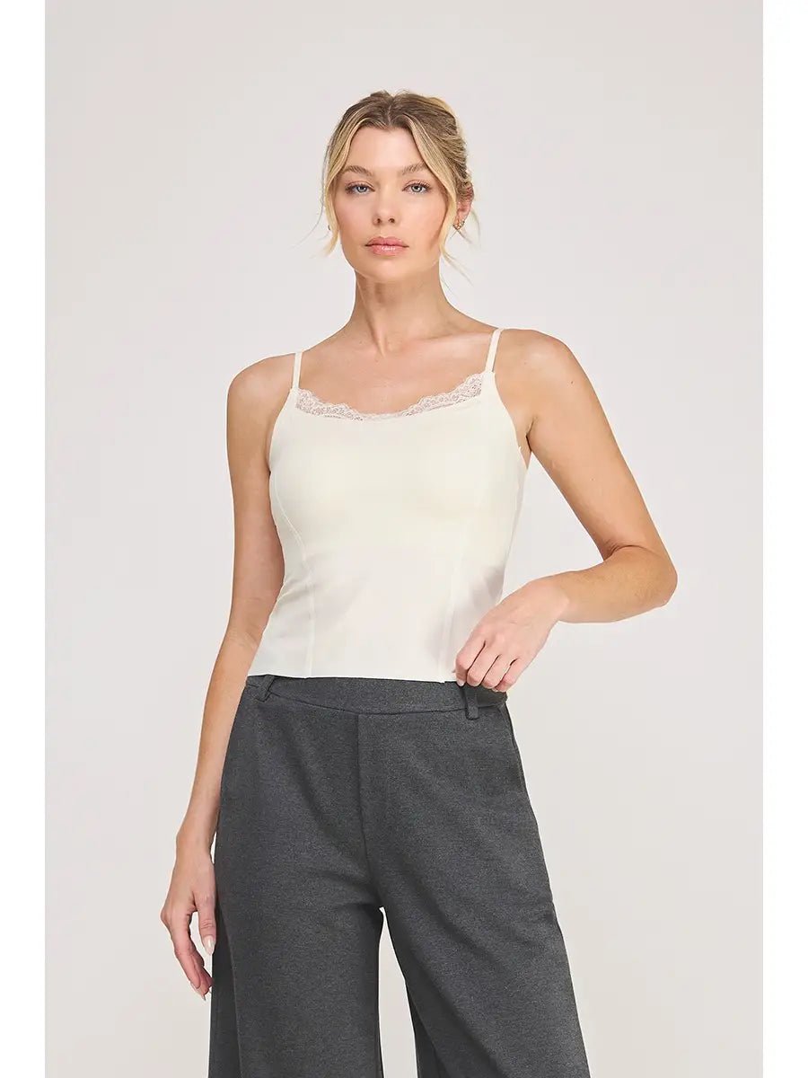 Just There Cami Top with Eyelet Trim