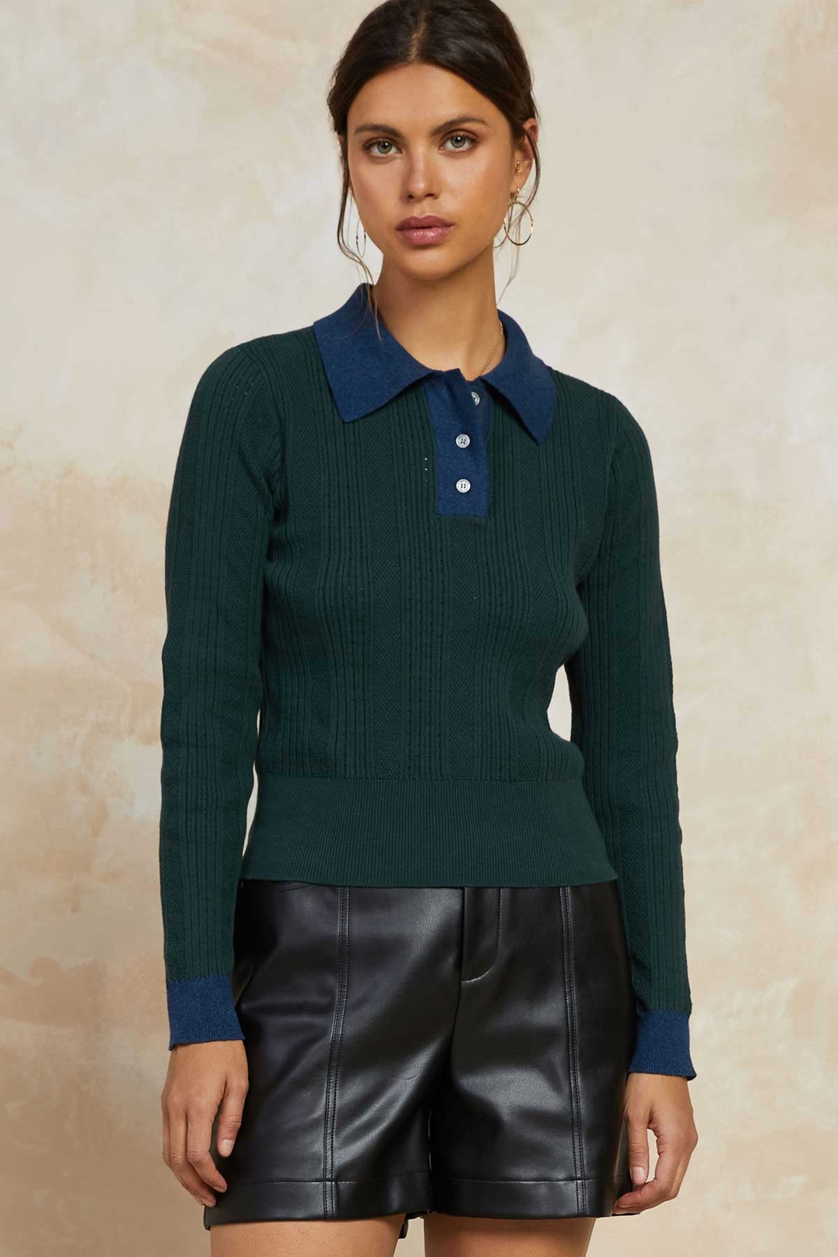 Matilda Polo Contrast Sweater