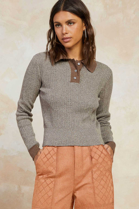 Matilda Polo Contrast Sweater