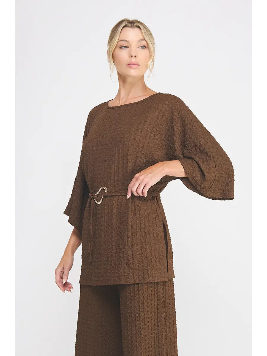 Macchiato Textured Knit Top