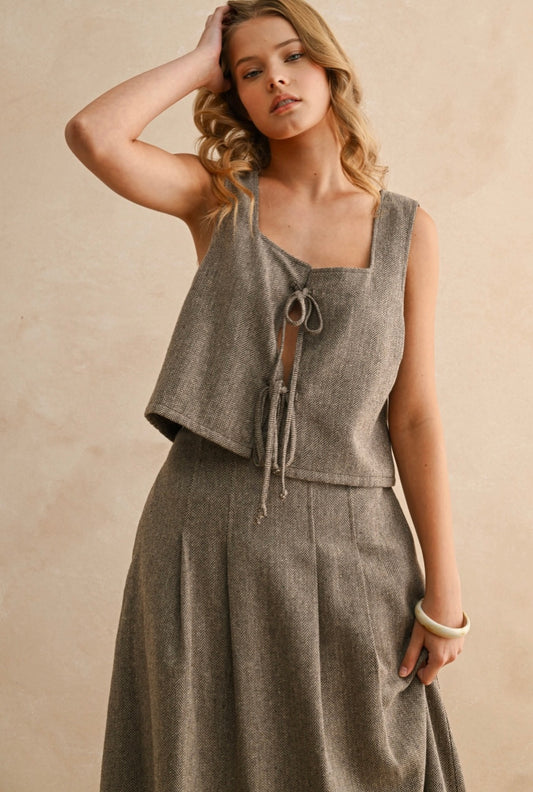 Mocha Tie Top