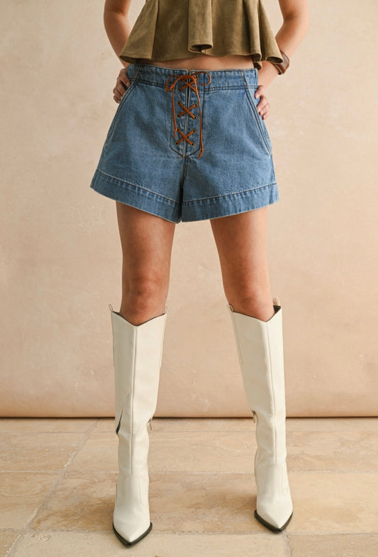 Per Suede Me Denim Shorts