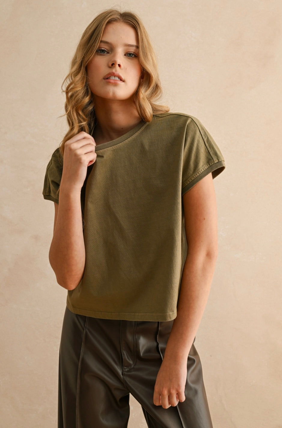 Brown Short Sleeve Top