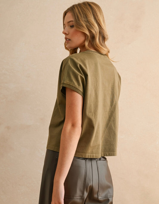 Brown Short Sleeve Top