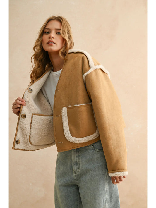 Blush And Fluff Reversible Sherpa Jacket