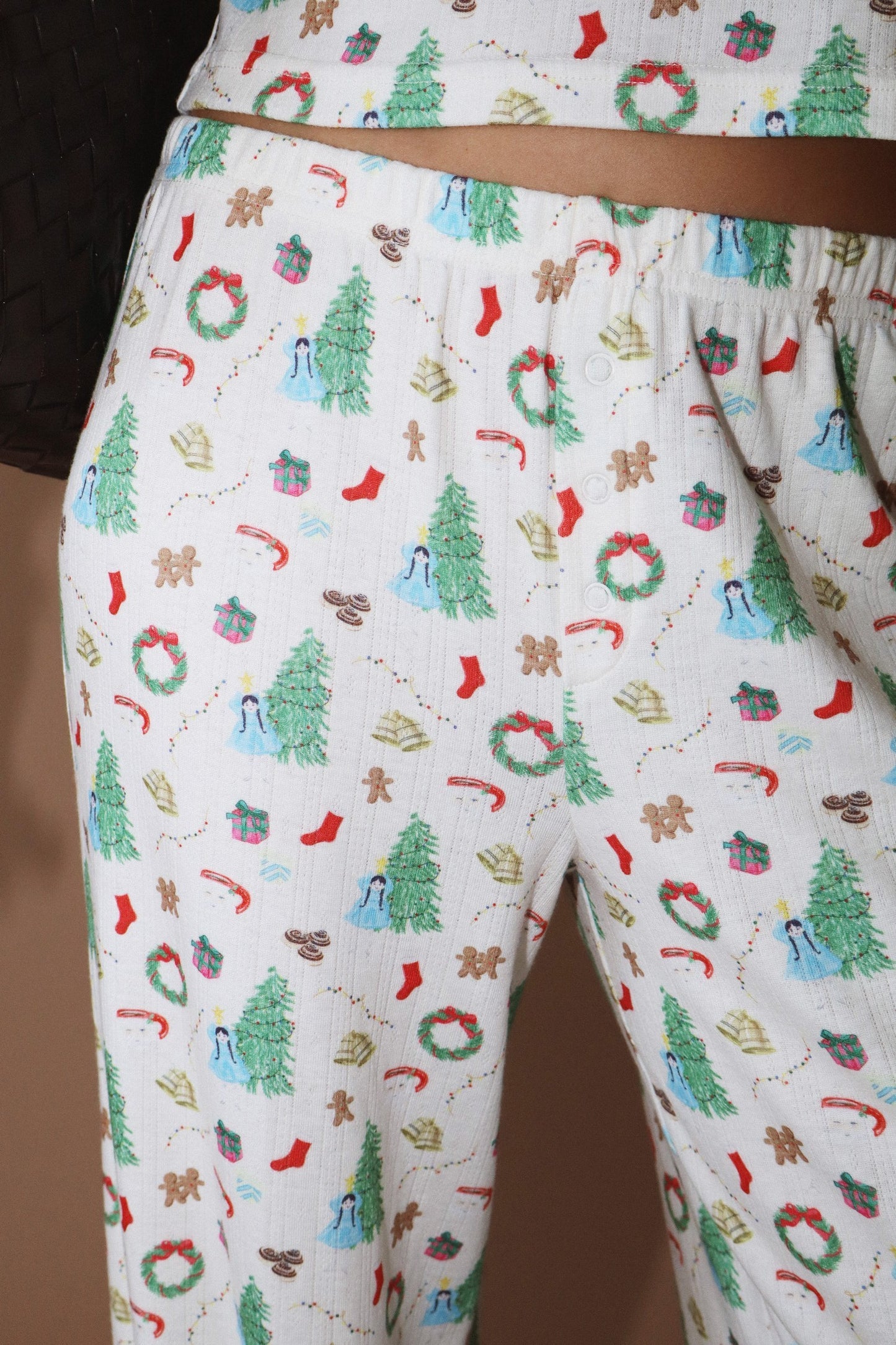 Holiday Tree Gingerbread Rib Pants