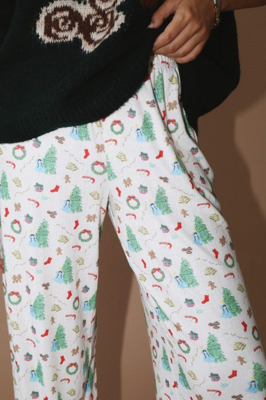 Holiday Tree Gingerbread Rib Pants