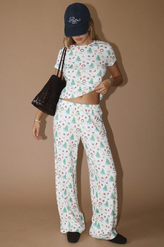 Holiday Tree Gingerbread Rib Pants