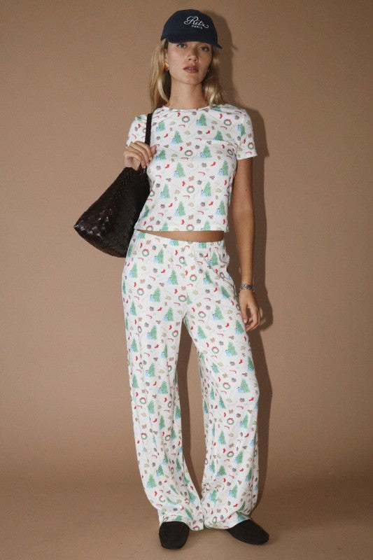 Holiday Tree Gingerbread Rib Pants