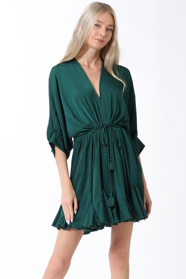 Wild Sage Front Tie Mini Dress