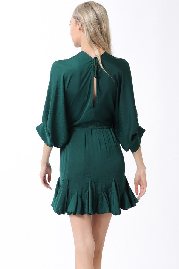 Wild Sage Front Tie Mini Dress
