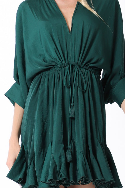 Wild Sage Front Tie Mini Dress