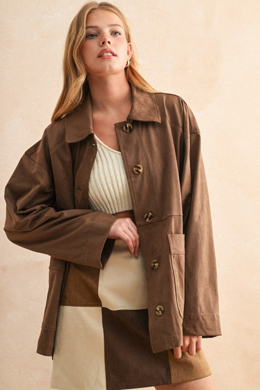 Maple Wood Front Button Jacket