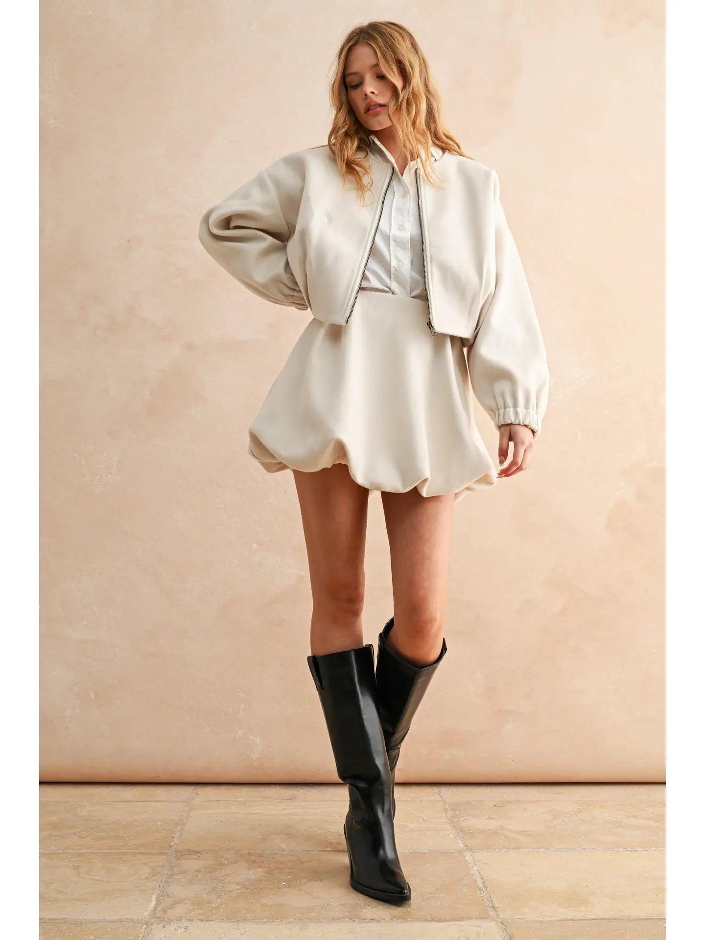 Pleated Balloon Skirt