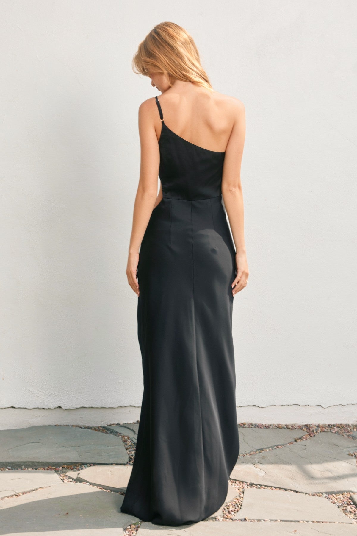 Black Dahlia Ruched Maxi Dress