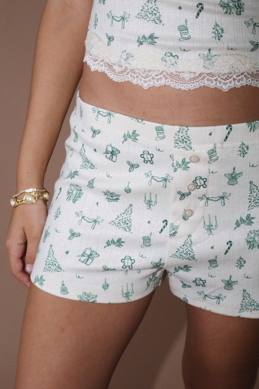 Holly Jolly PJ Shorts