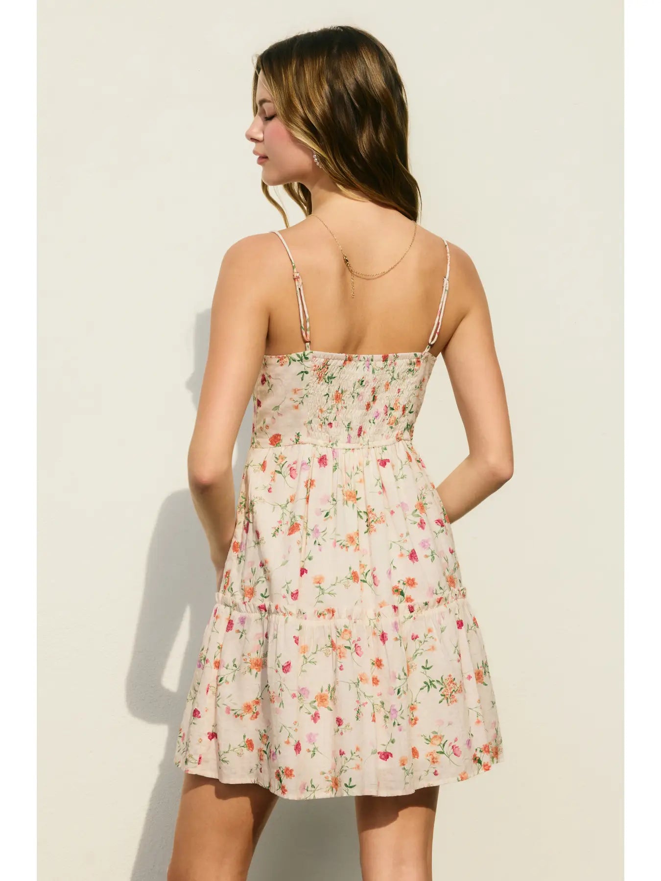 Honey Butter Corset Tiered Mini Dress