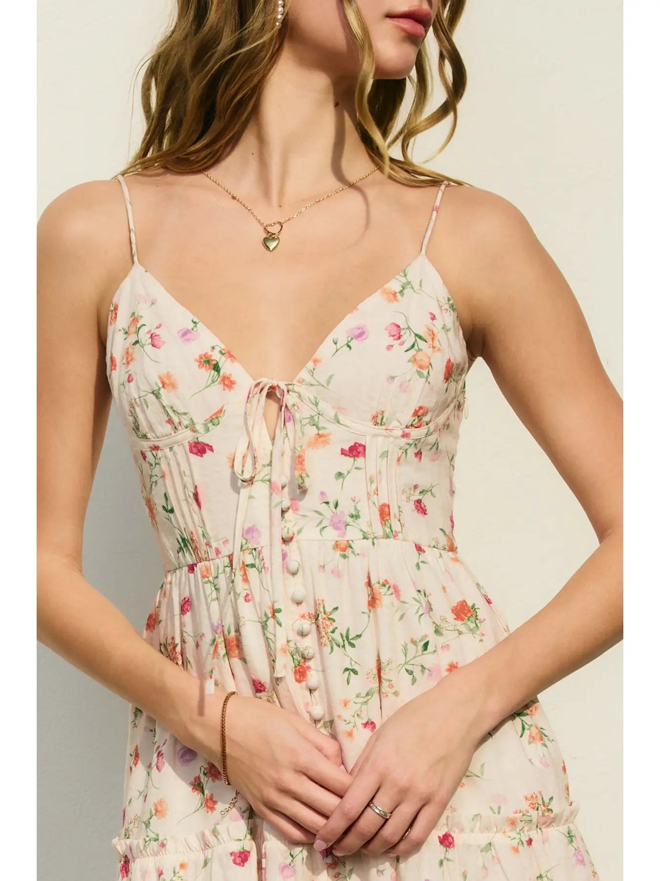 Honey Butter Corset Tiered Mini Dress