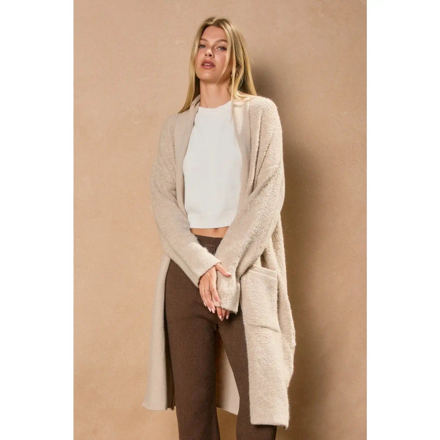 Open Front Long Cardigan
