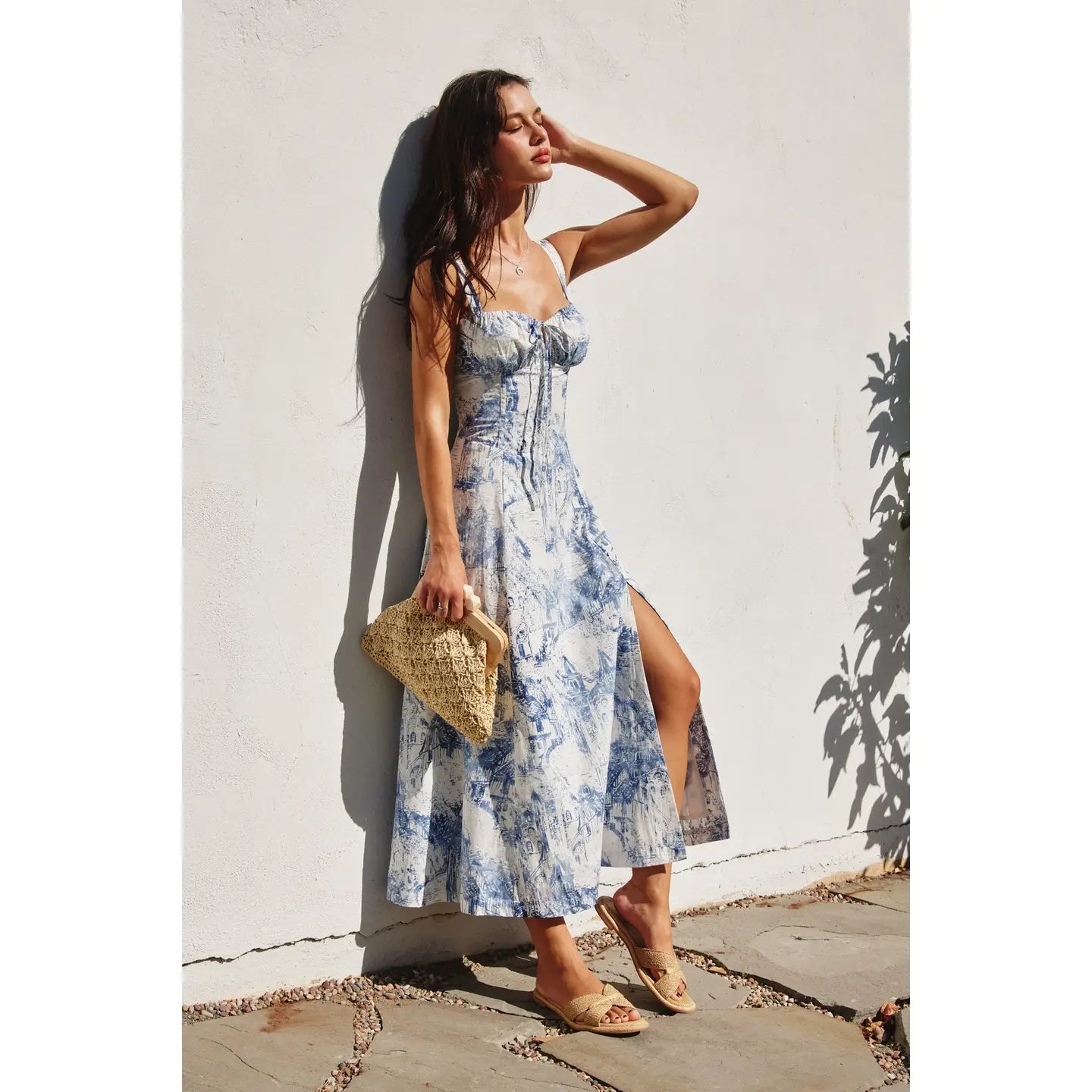 Woven Porcelain Midi Dress