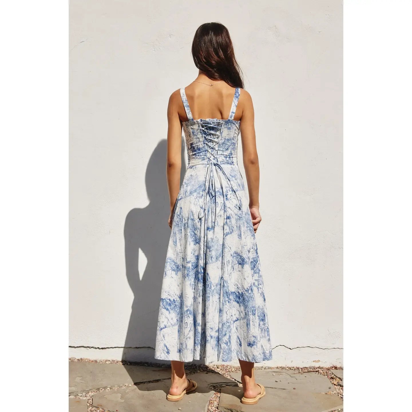 Woven Porcelain Midi Dress