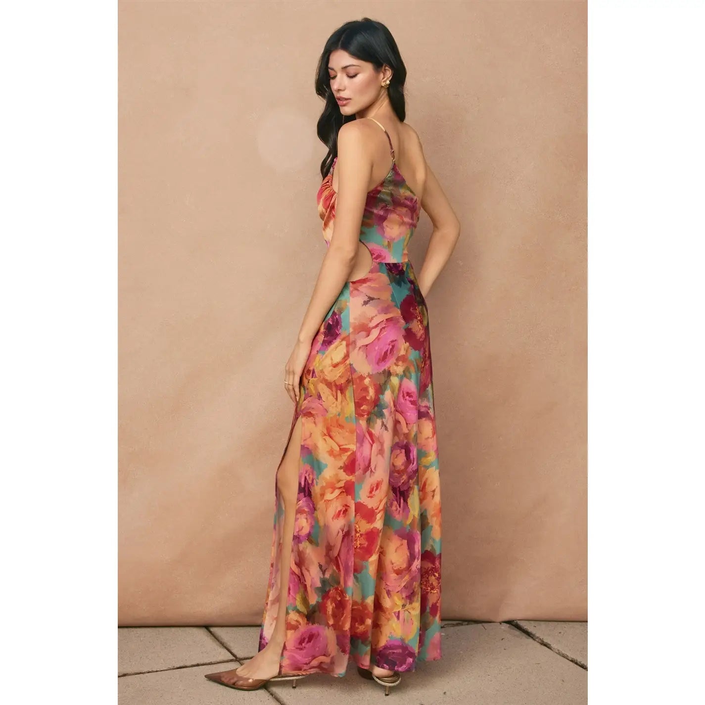 No One Else One Shoulder Ruched Maxi Dress