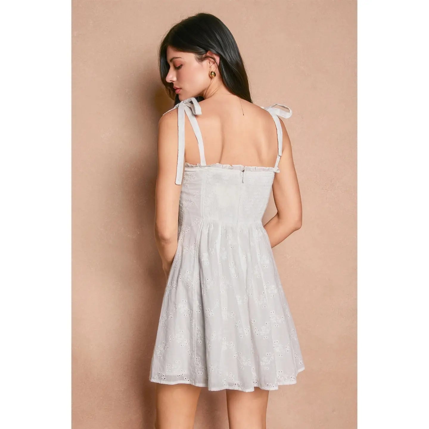 Veil of Light Sweetheart Paneled Mini Dress