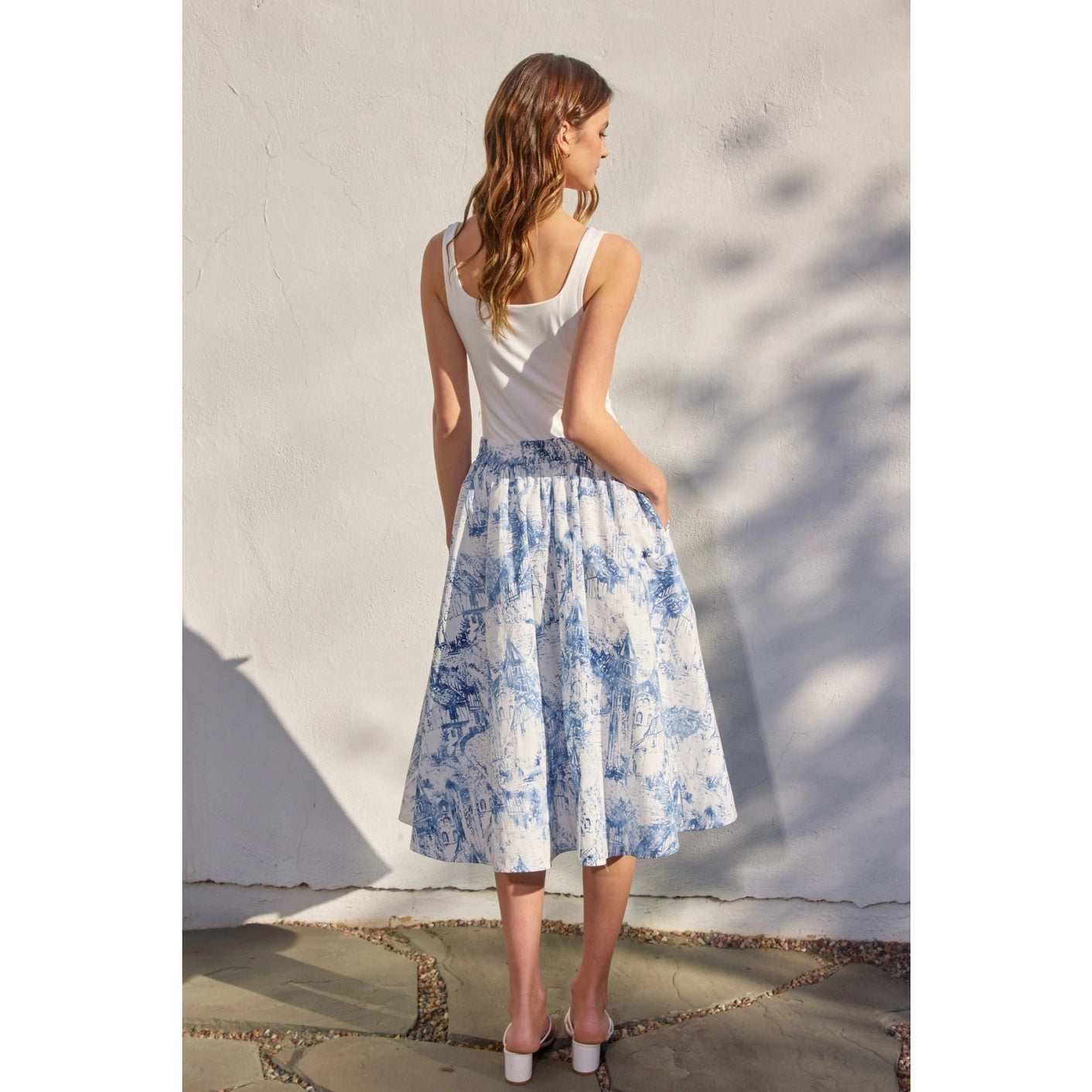 Coastline Structured Circular Midi Skirt