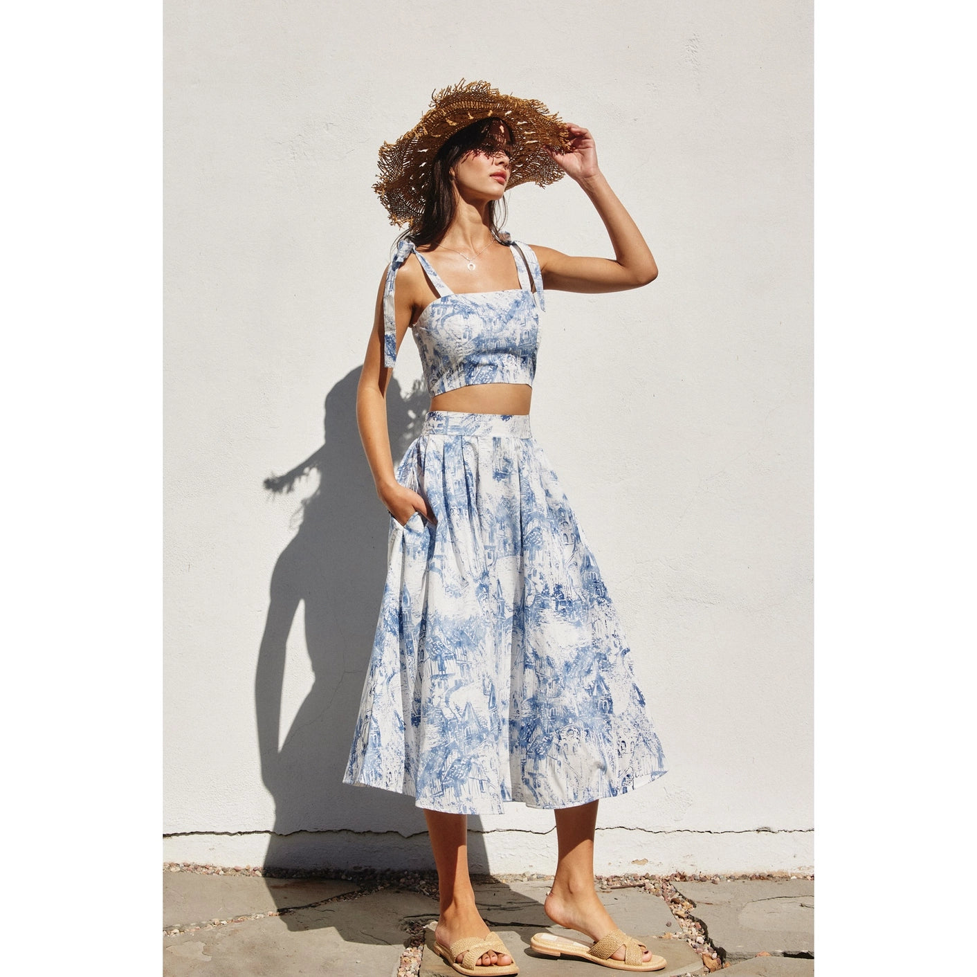 Coastline Tie Shoulder Crop Top