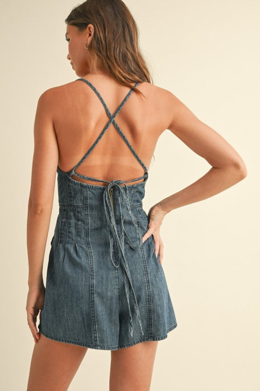 Chambray Denim Romper