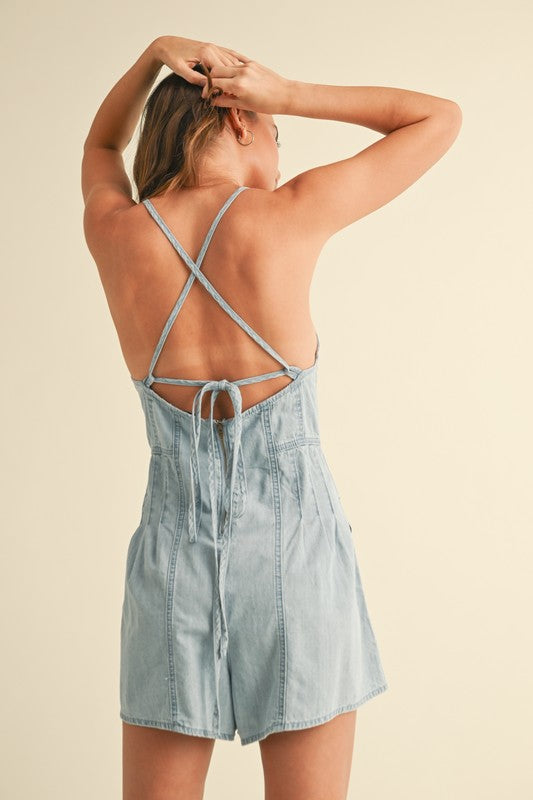 Chambray Denim Romper