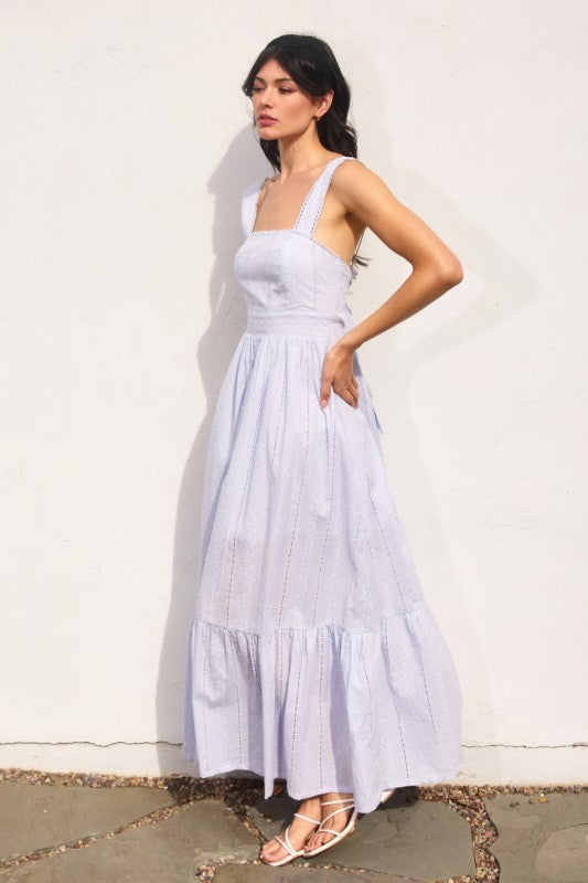 Sunbeam Eyelet Lace Trim Maxi Dress