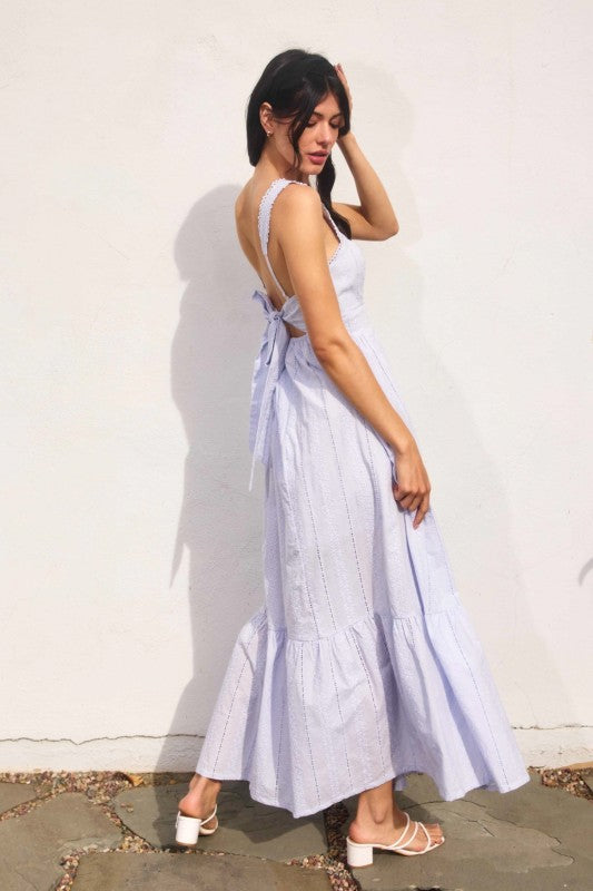 Sunbeam Eyelet Lace Trim Maxi Dress