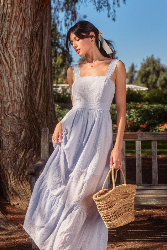 Sunbeam Eyelet Lace Trim Maxi Dress
