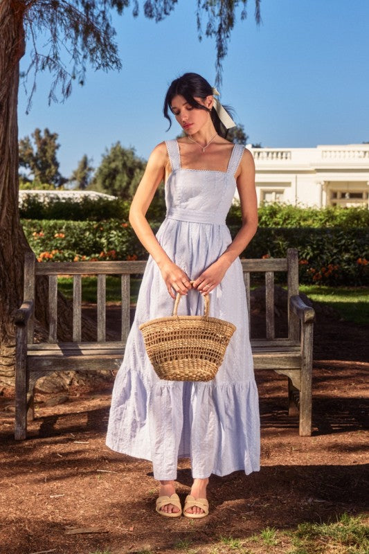 Sunbeam Eyelet Lace Trim Maxi Dress