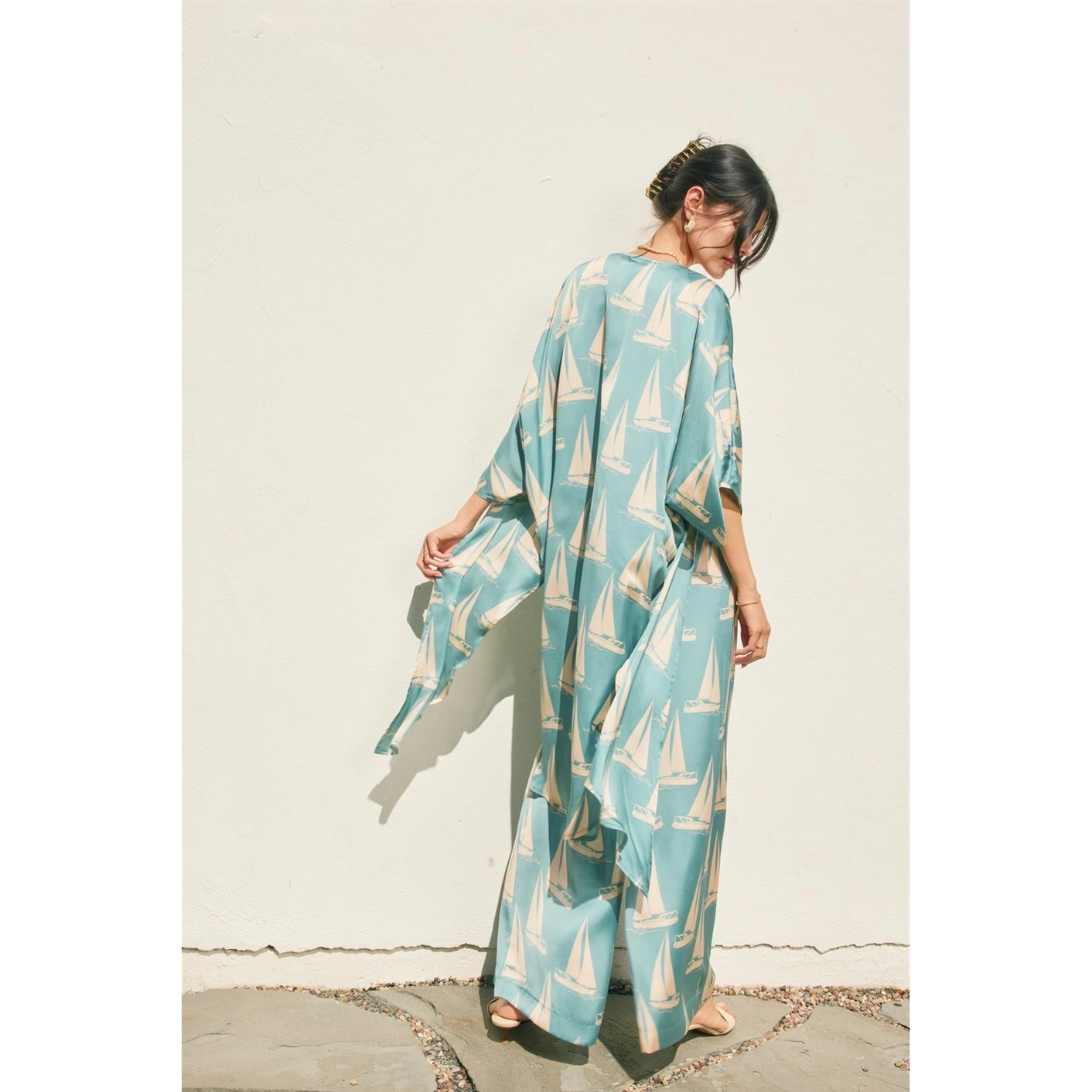 Coastal Reverie High Slits Kimono Duster
