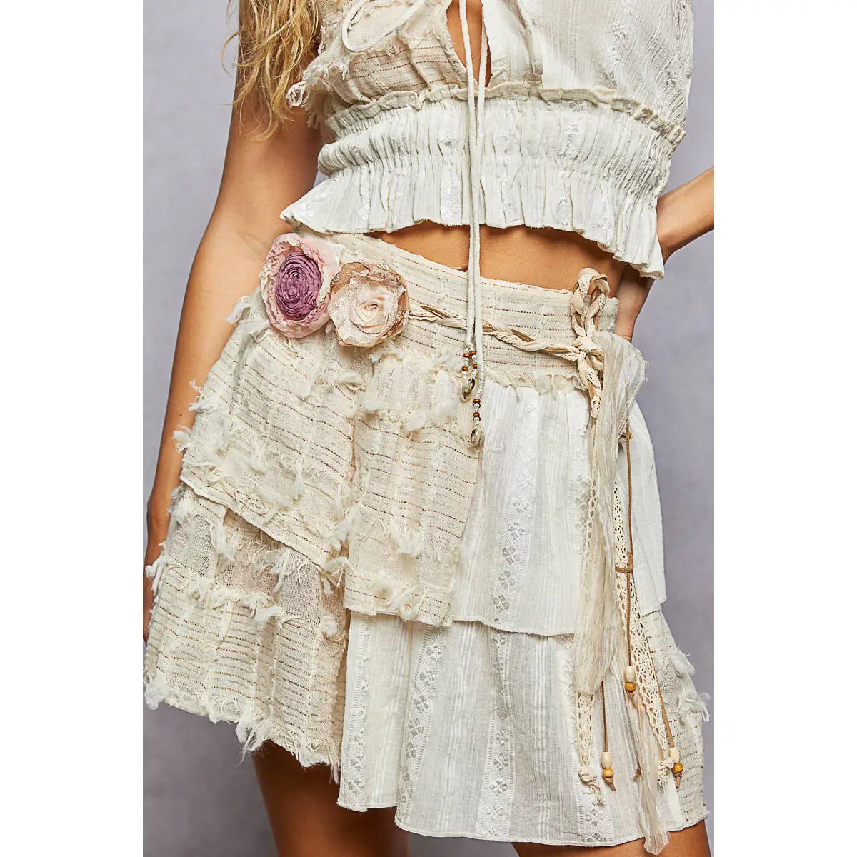 Adjustable Versatile Styling Double Rose Tie Belt