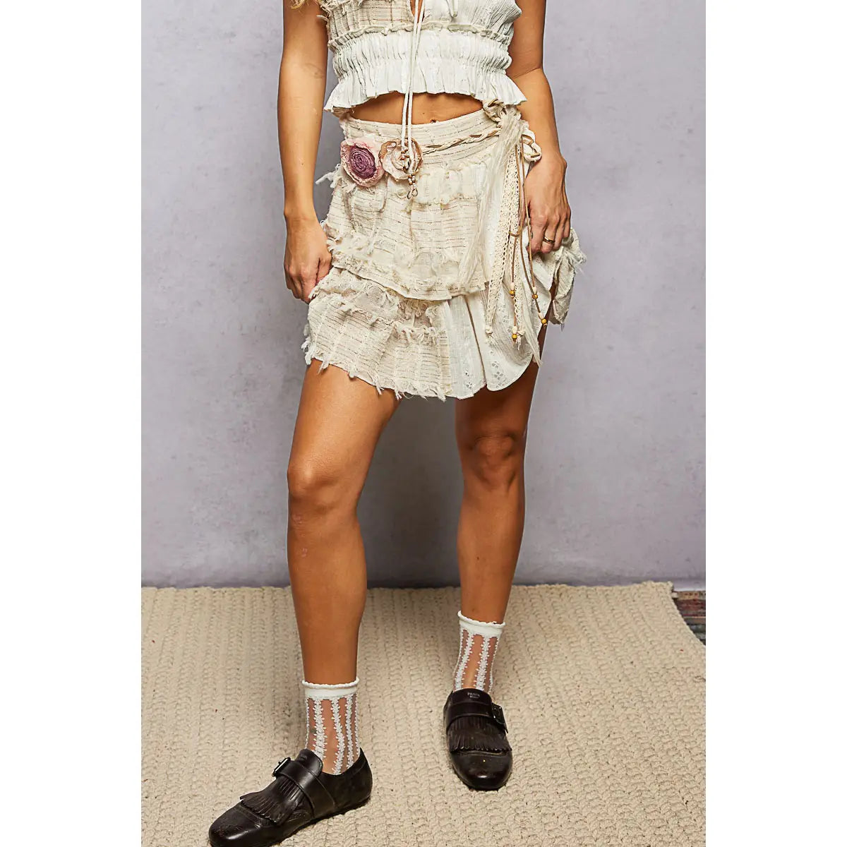 Adjustable Versatile Styling Double Rose Tie Belt