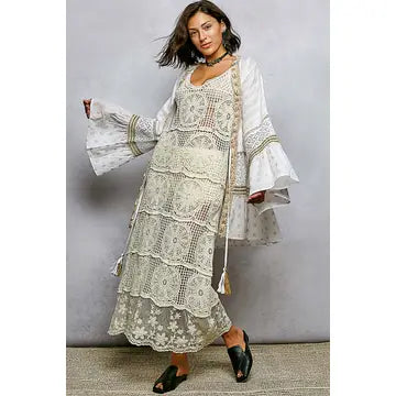 Elasticized Detail Kimono Long Sleeve Top