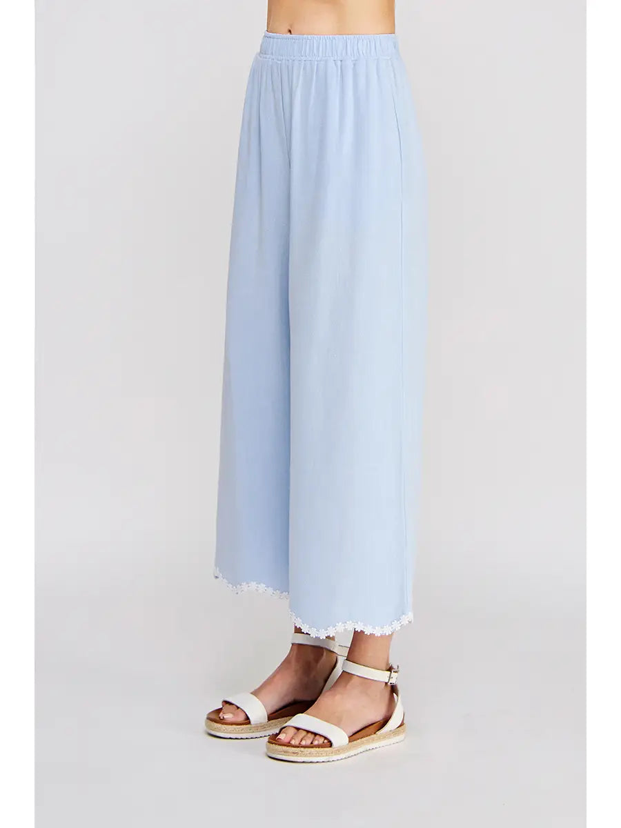 Soft Linen Elastic Waist Ankle Pant