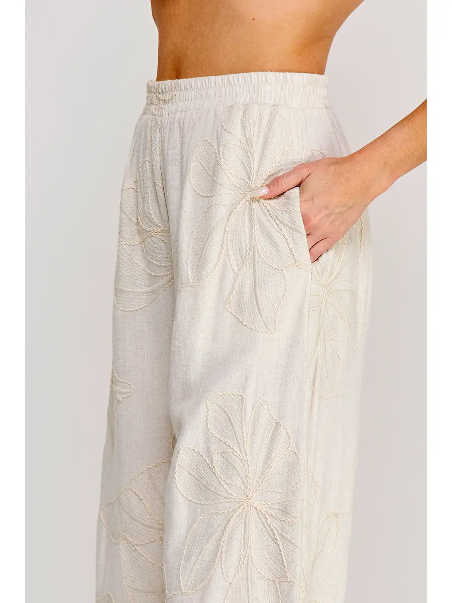 Floral Embroidered Soft Pant