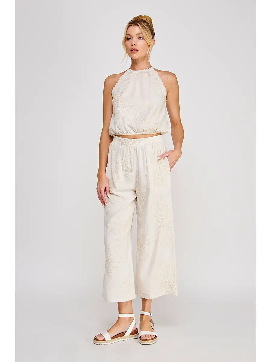 Floral Embroidered Soft Pant