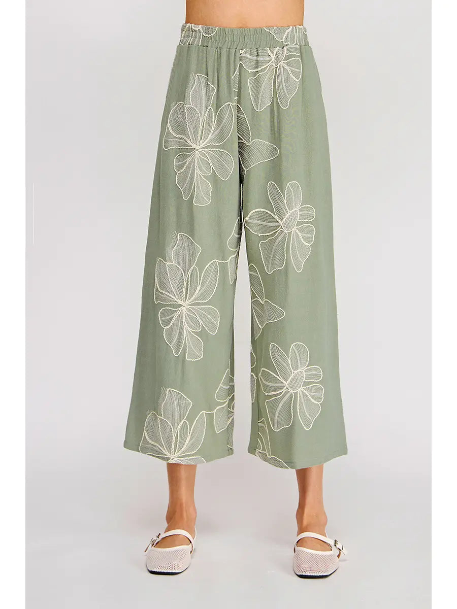 Floral Embroidered Soft Pant
