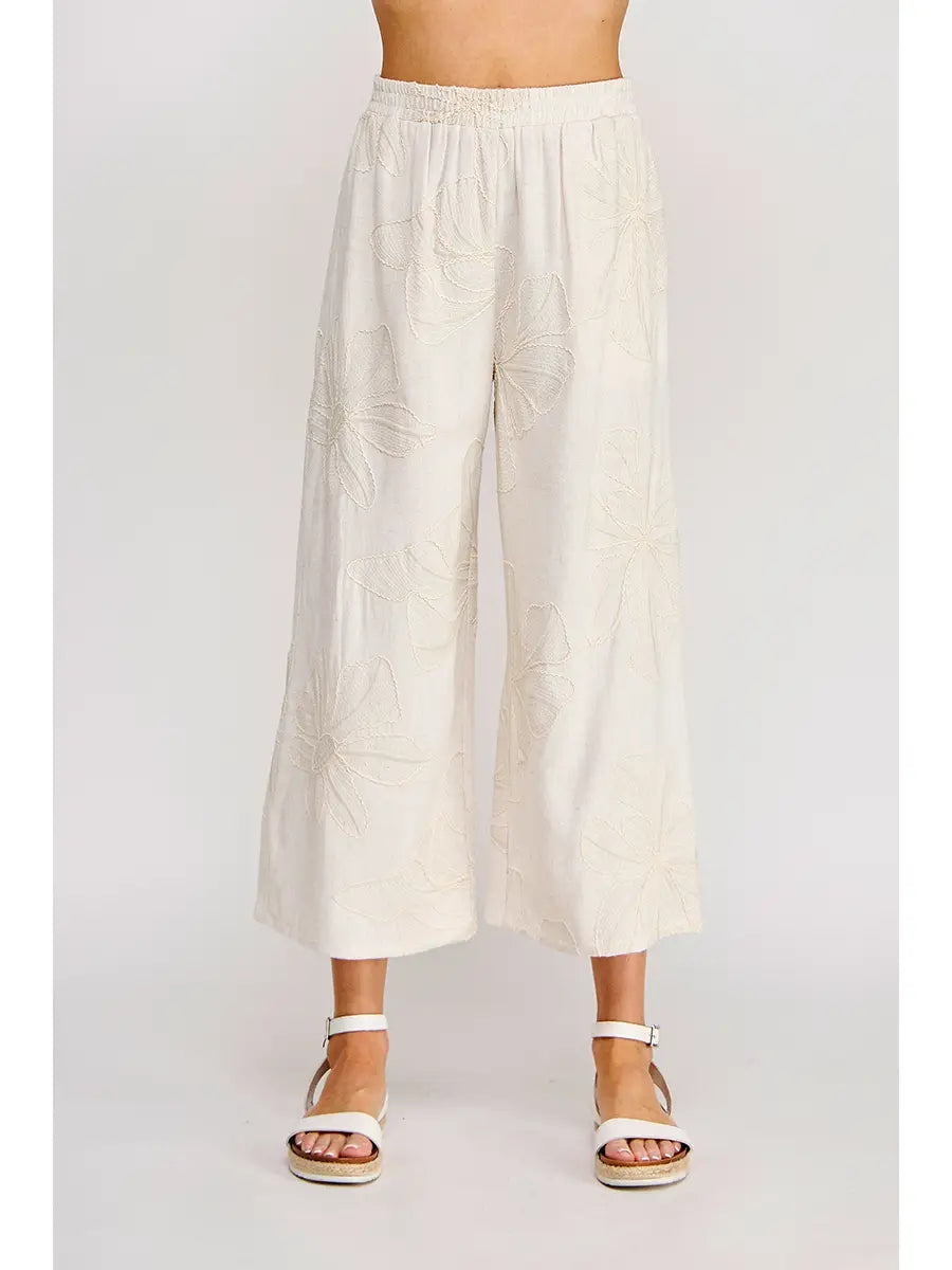 Floral Embroidered Soft Pant