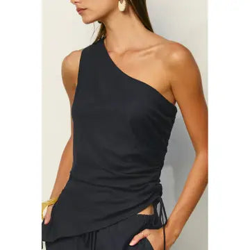 Heaven Sent One Shoulder Ruched Top