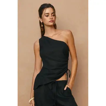 Heaven Sent One Shoulder Ruched Top
