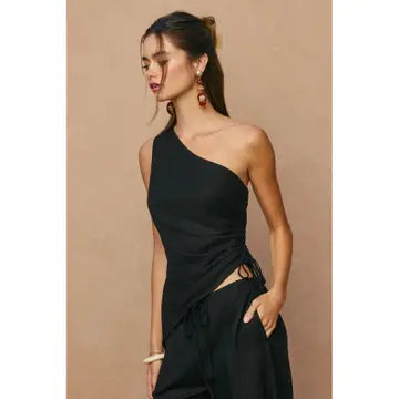 Heaven Sent One Shoulder Ruched Top