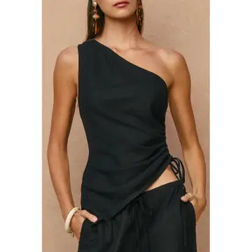 Heaven Sent One Shoulder Ruched Top