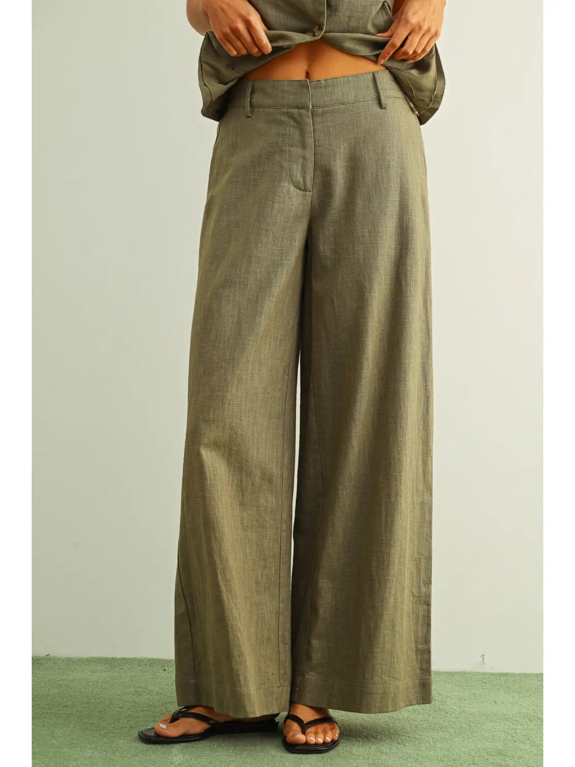 Wide Leg Linen Trousers