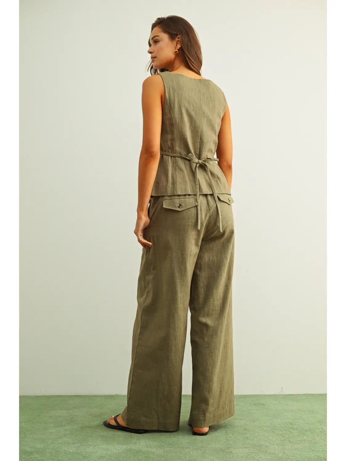 Wide Leg Linen Trousers